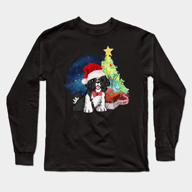 A Shih Tzu Christmas Long Sleeve T-Shirt by tribbledesign